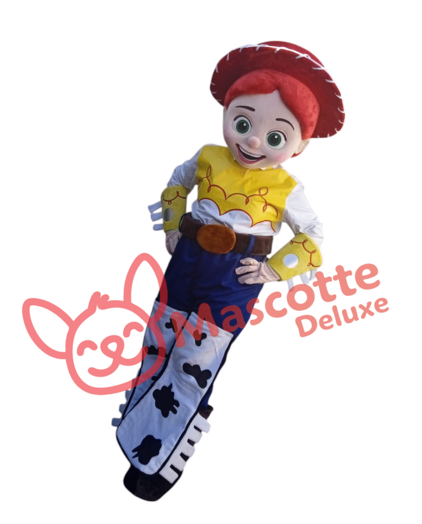 Jesse Cowgirl Mascot Costume for Adults – High Quality, Made in Morocco | Party, Events, Halloween, Animation