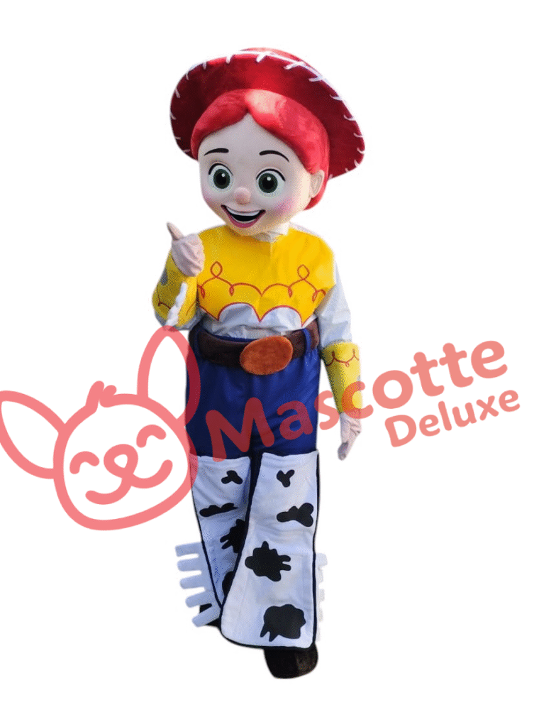 Jesse Cowgirl Mascot Costume for Adults – High Quality, Made in Morocco | Party, Events, Halloween, Animation