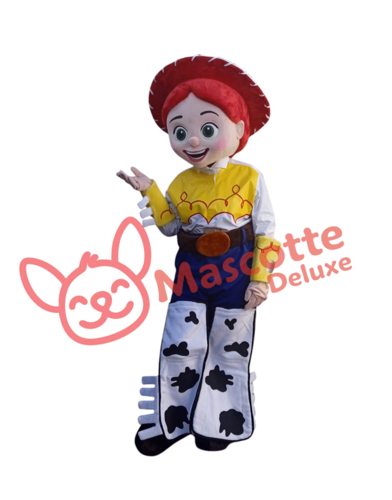 Jesse Cowgirl Mascot Costume for Adults – High Quality, Made in Morocco | Party, Events, Halloween, Animation