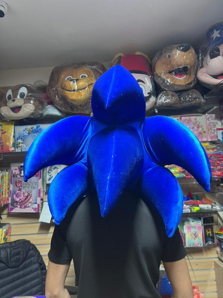 Blue Hedgehog Mascot Head – Cartoon Style Character Costume Helmet for Events & Parties + Fast shipping