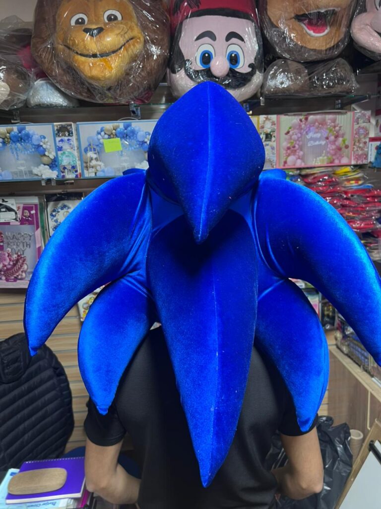 Blue Hedgehog Mascot Head – Cartoon Style Character Costume Helmet for Events & Parties + Fast shipping