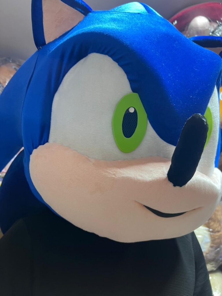 Blue Hedgehog Mascot Head – Cartoon Style Character Costume Helmet for Events & Parties + Fast shipping