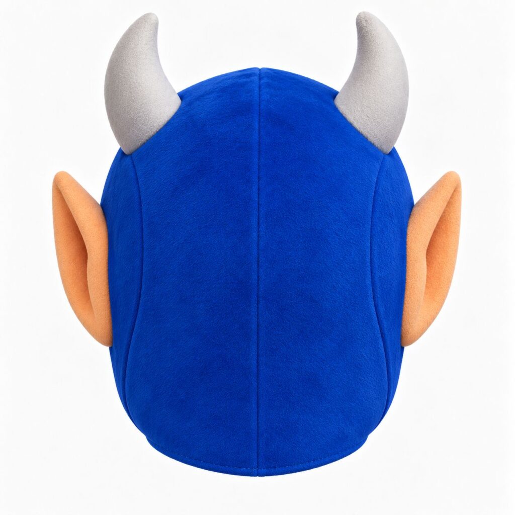 Blue Devil Mascot Head Only – Handmade Horned Character Head for Sports Events, Schools, Parties & Promotions